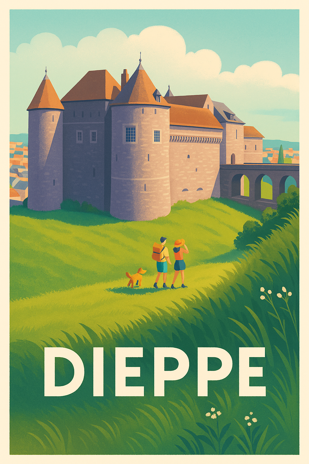 Affiche Dieppe - Charme côtier et architecture typique