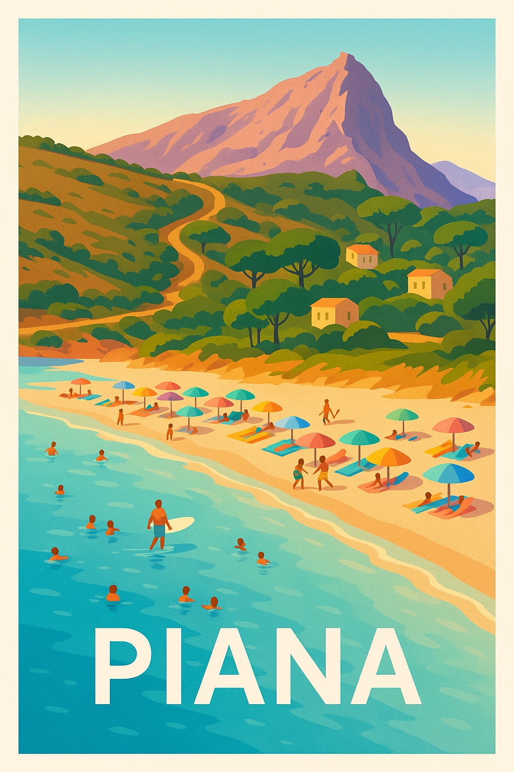 Affiche de Piana - Évasion en bord de mer ensoleillée