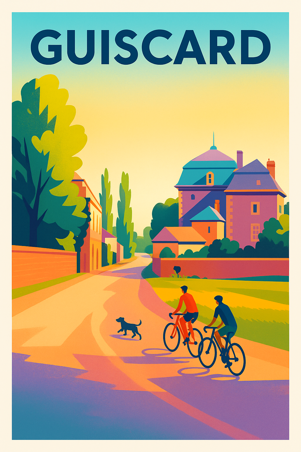 Affiche de Guiscard - Échappée belle à vélo dans un village paisible