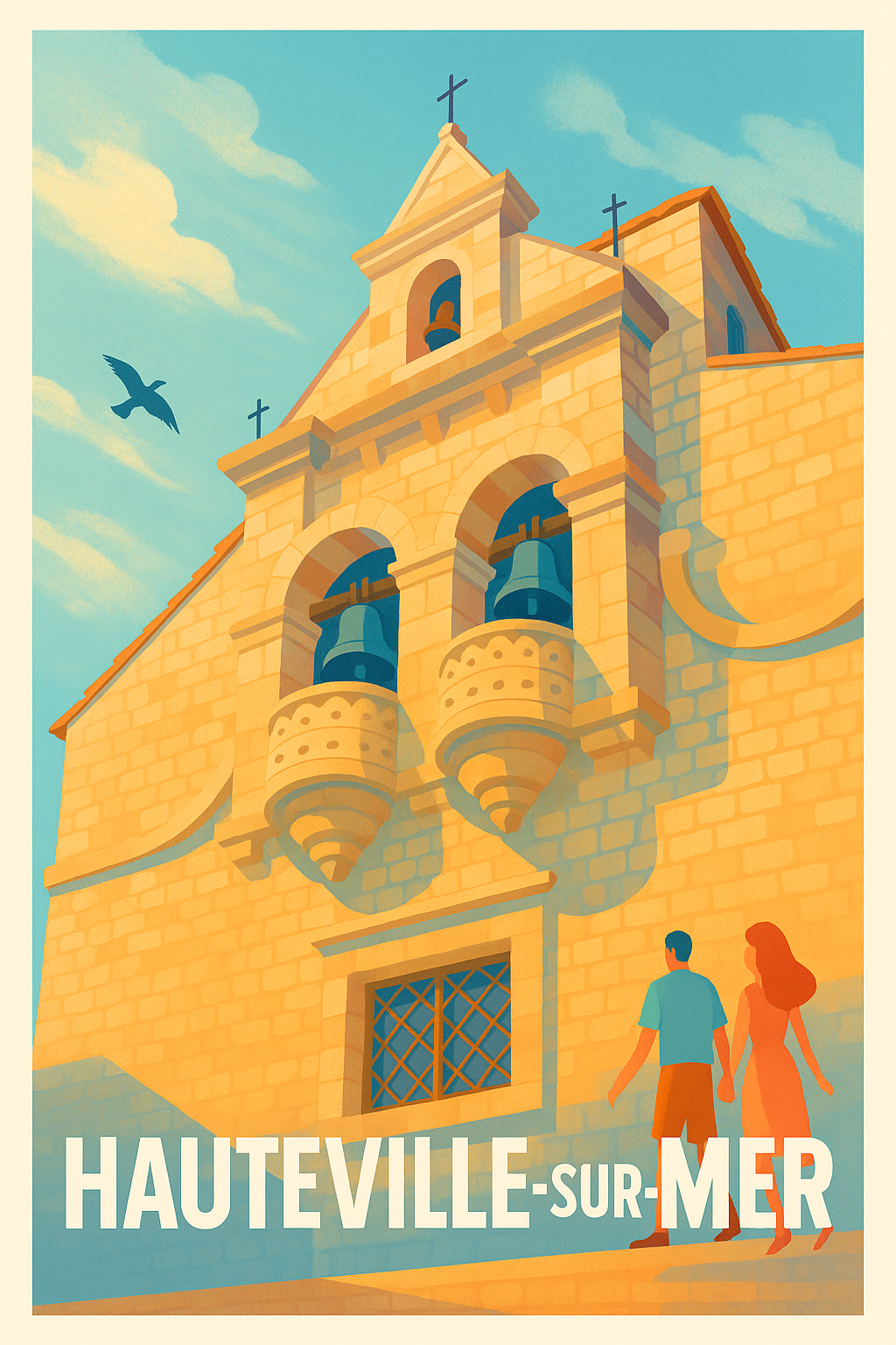 Affiche Hauteville-sur-Mer — L'élégance intemporelle au bord de l'eau · poster d'art de Hauteville-sur-Mer