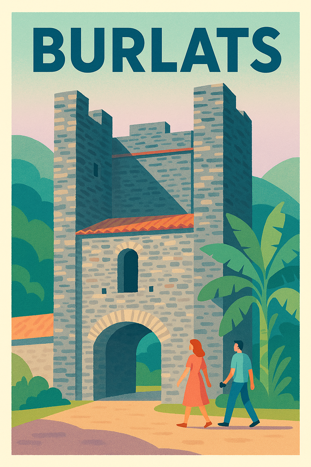 Affiche de Burlats - Charme médiéval en pleine nature
