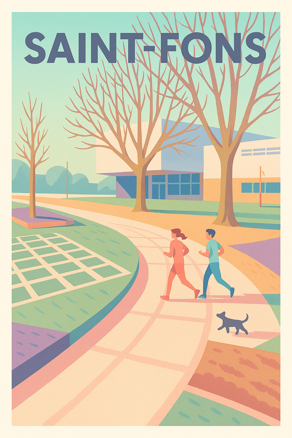 Affiche de Saint-Fons - Promenade au cœur de la sérénité urbaine
