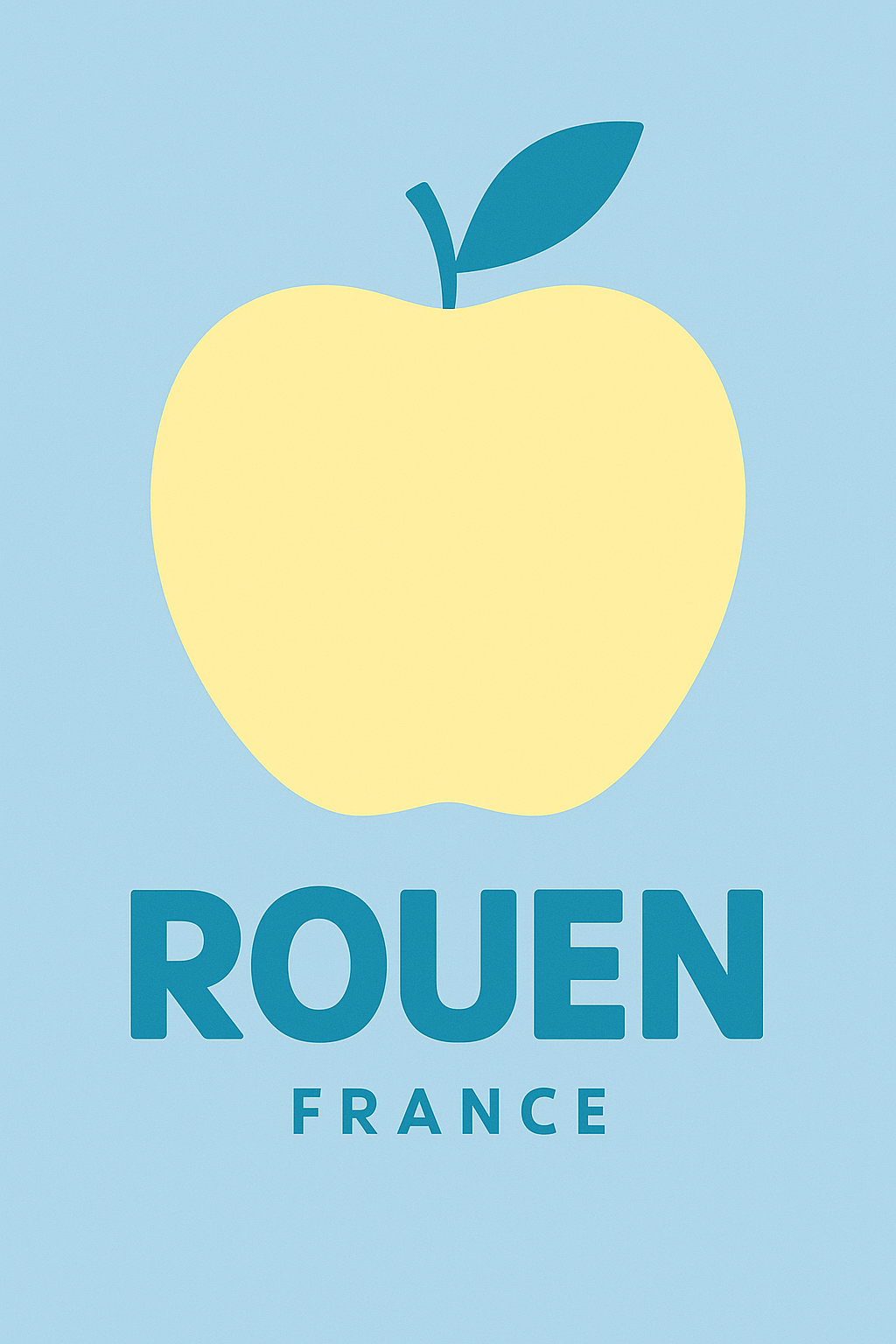 Affiche Rouen — La Pomme Jaune Iconique · poster d'art de Rouen