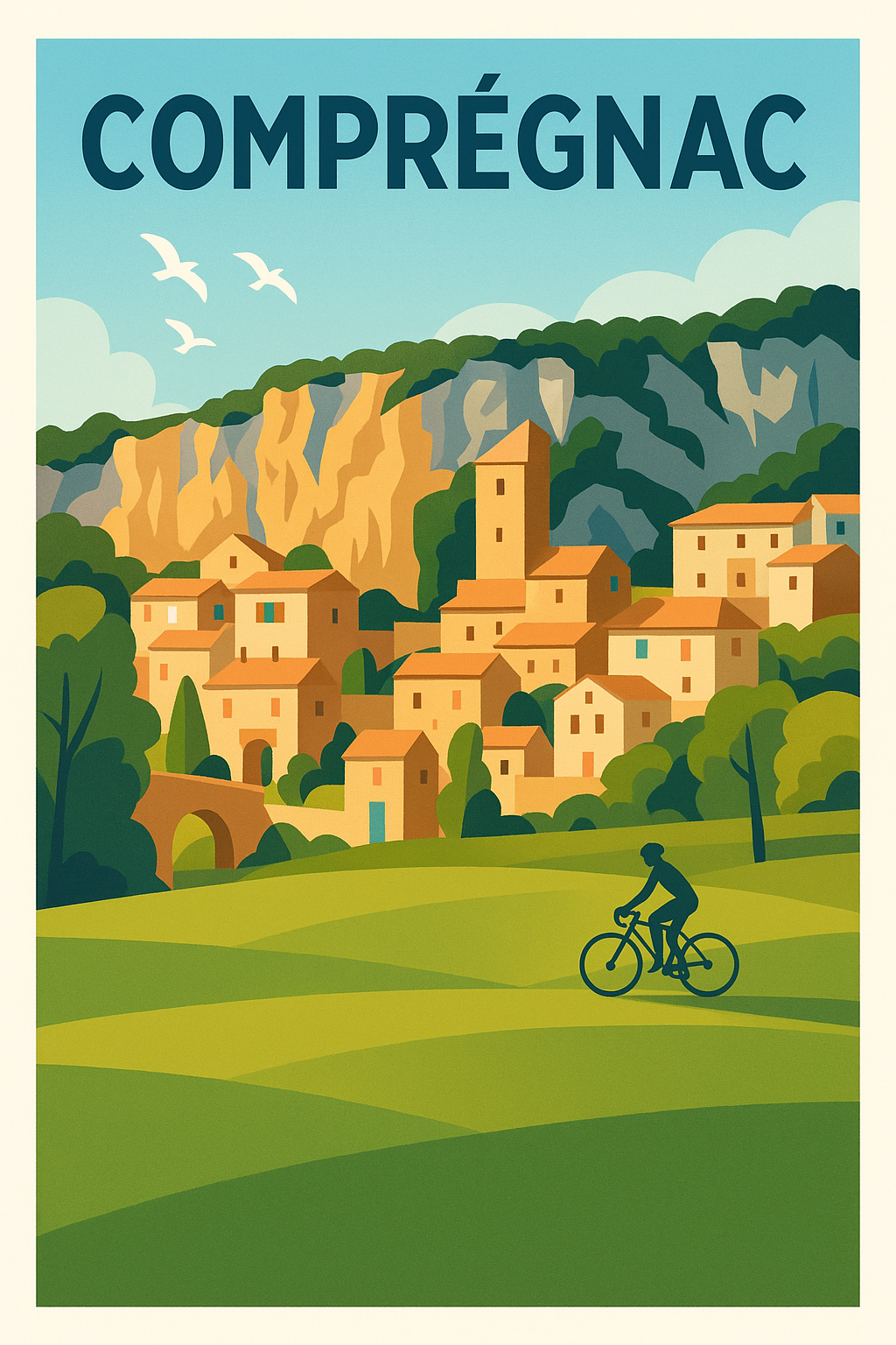Affiche Comprégnac — Village pittoresque et nature préservée · poster d'art de Comprégnac