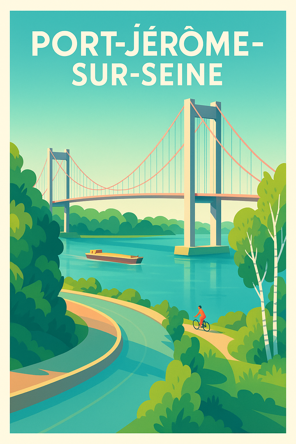 Affiche de Port-Jérôme-sur-Seine - Évasion et Quiétude au fil de l'eau