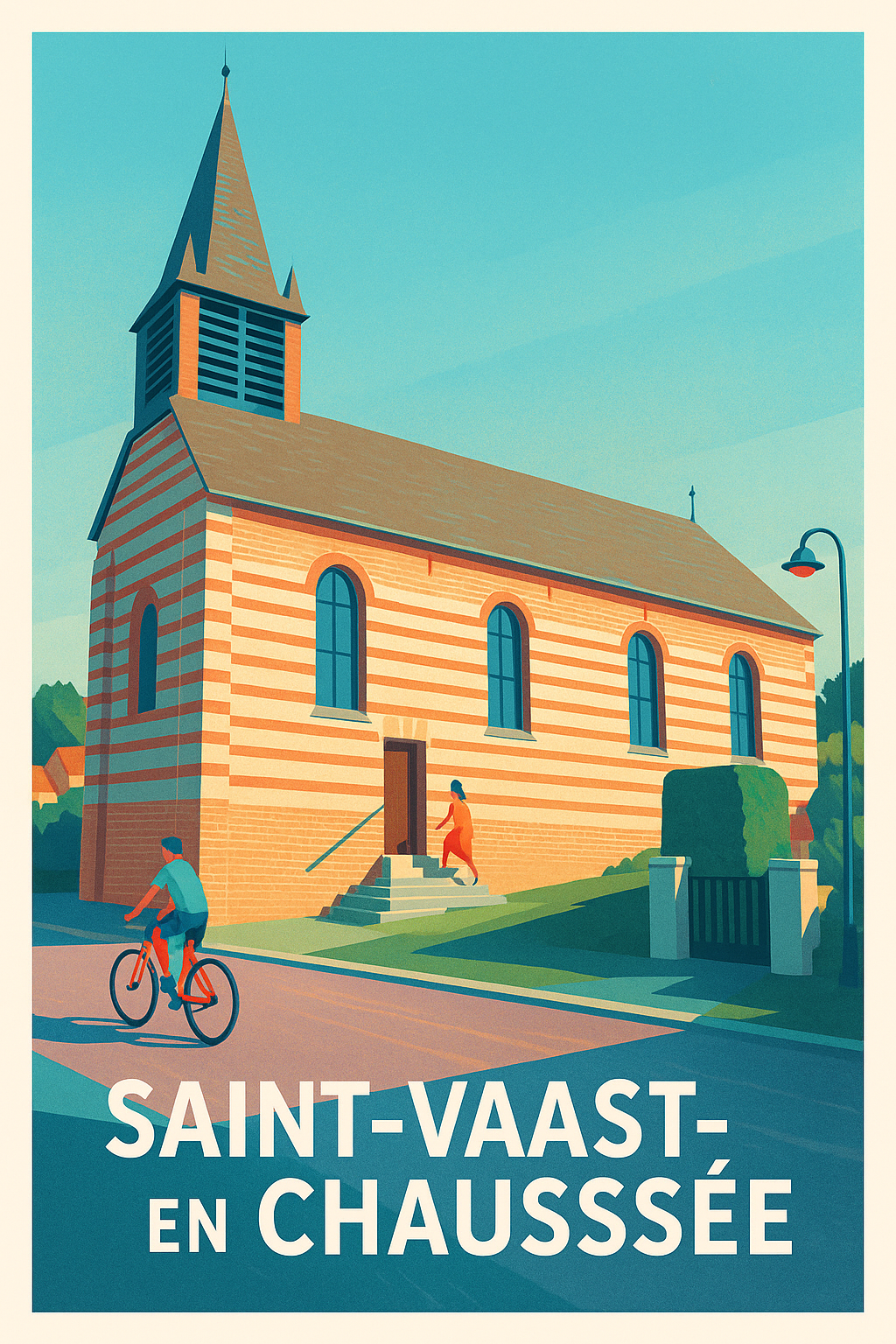 Affiche Saint-Vaast-en-Chaussée — Charme et tranquillité d'une petite église · poster d'art de Saint-Vaast-en-Chaussée