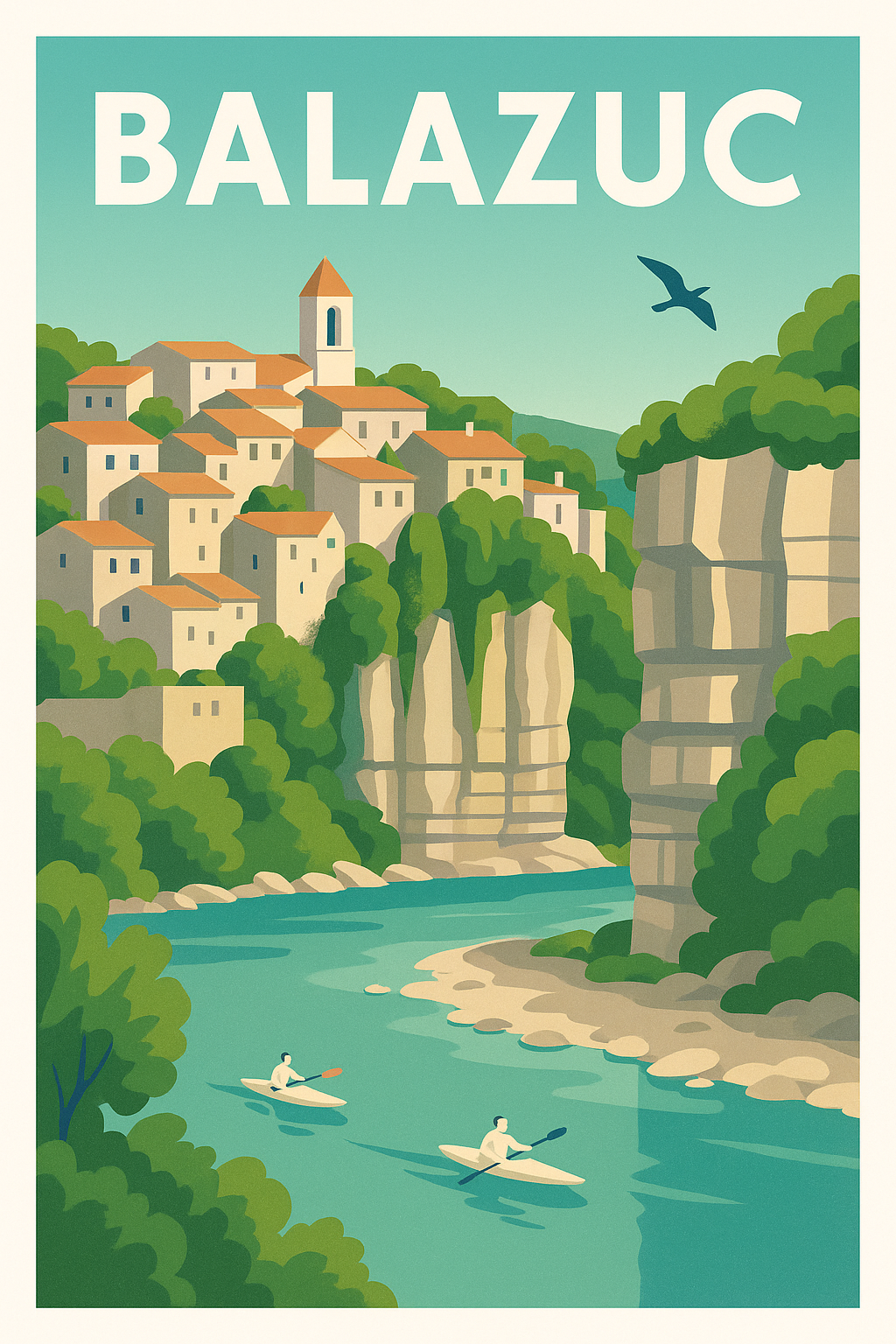 Affiche Balazuc — Escapade nature au fil de l'Ardèche · poster d'art de Balazuc