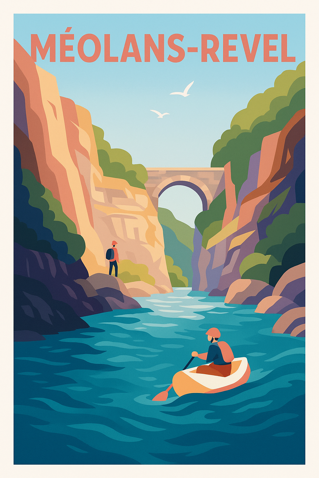 Affiche Méolans-Revel — Évasion au cœur des gorges · poster d'art de Méolans-Revel