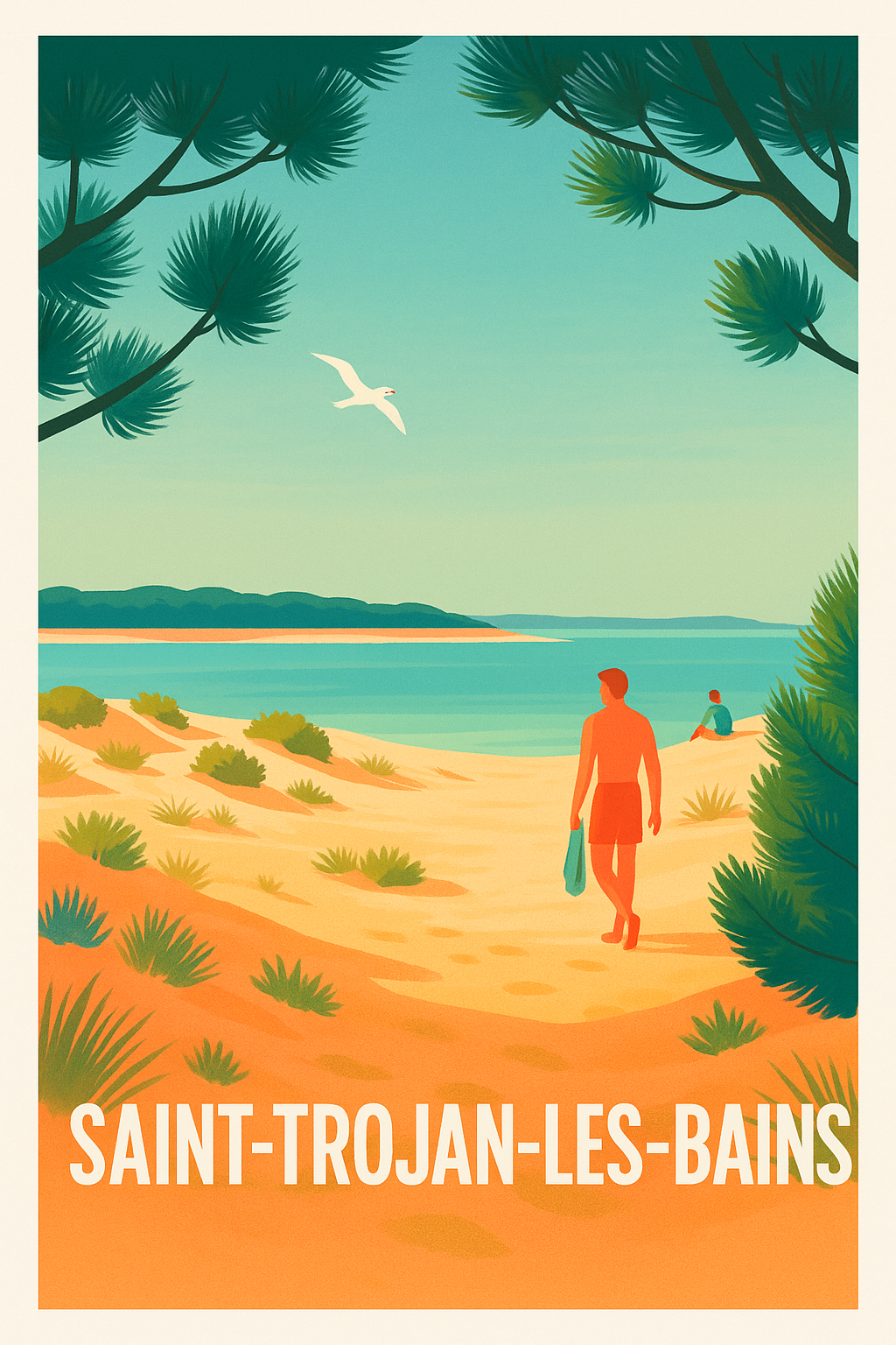 Affiche Saint-Trojan-les-Bains — Évasion nature au bord de l'océan · poster d'art de Saint-Trojan-les-Bains