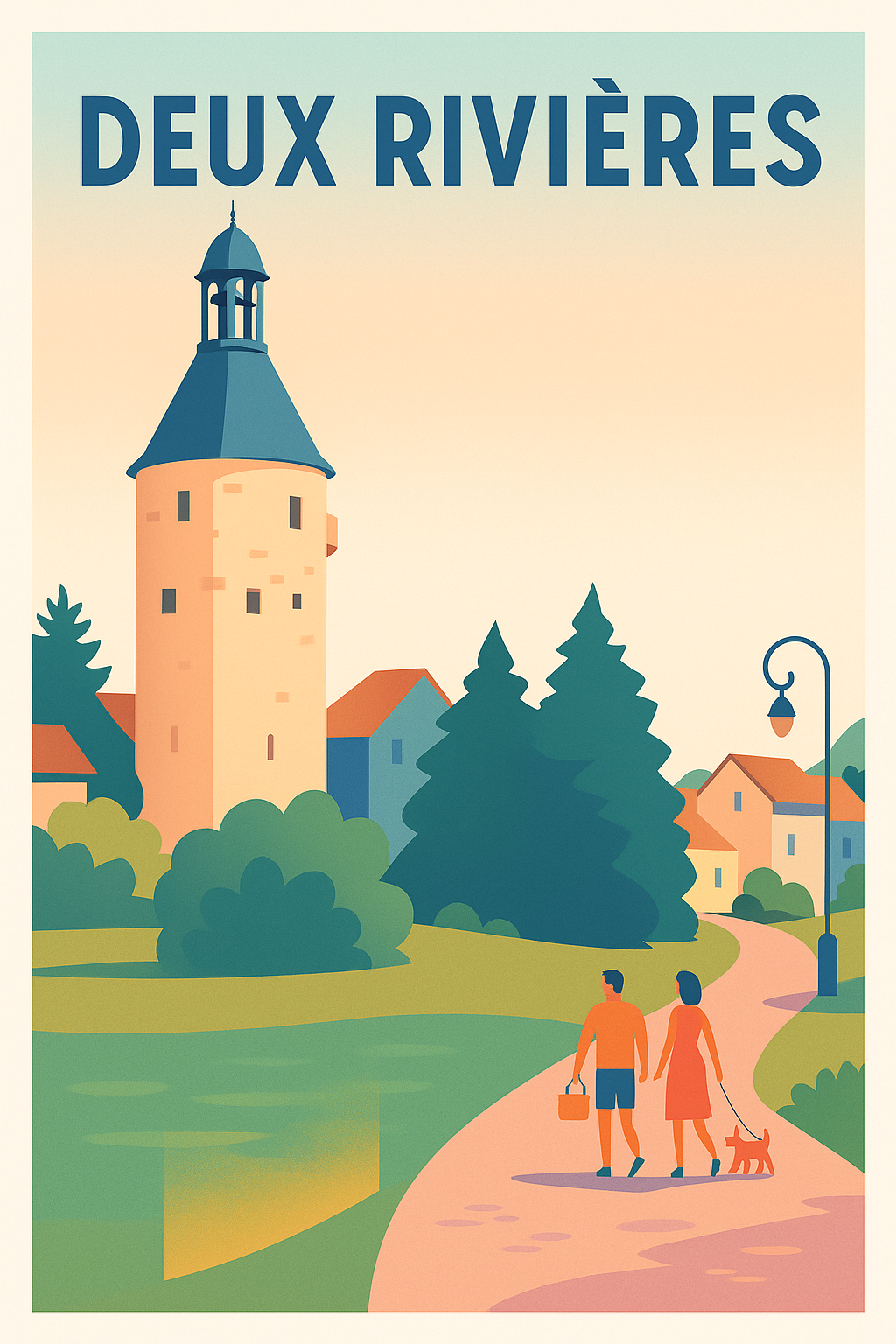 Affiche de Deux Rivières - Promenade bucolique au coeur du village