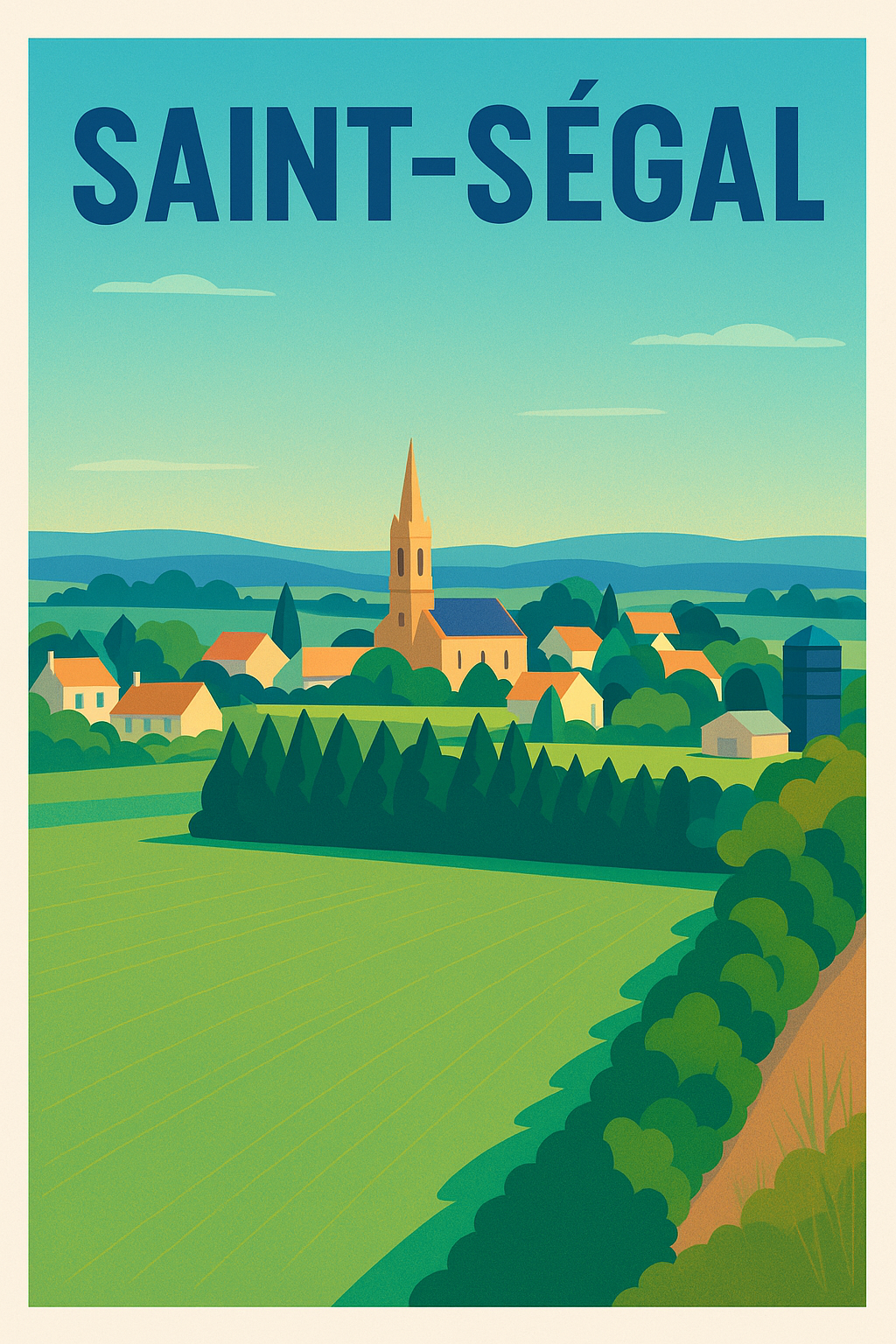 Affiche de Saint-Ségal - Charme paisible de la campagne bretonne