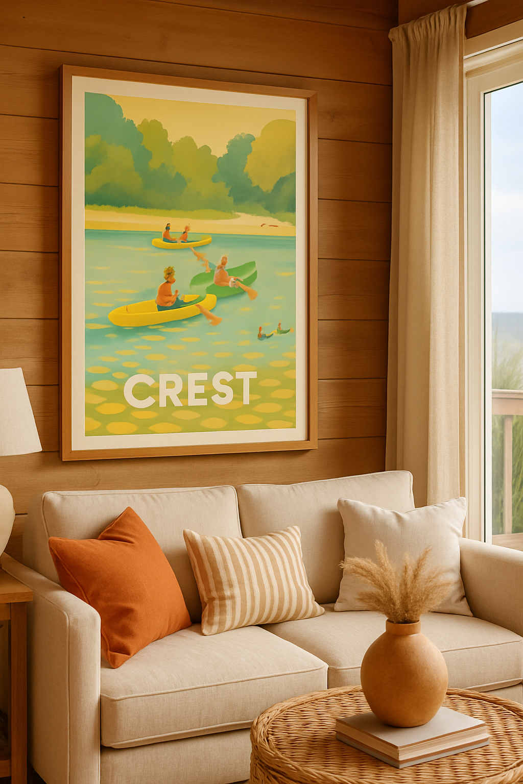 Mise en situation Affiche de Crest - Évasion nature en kayak