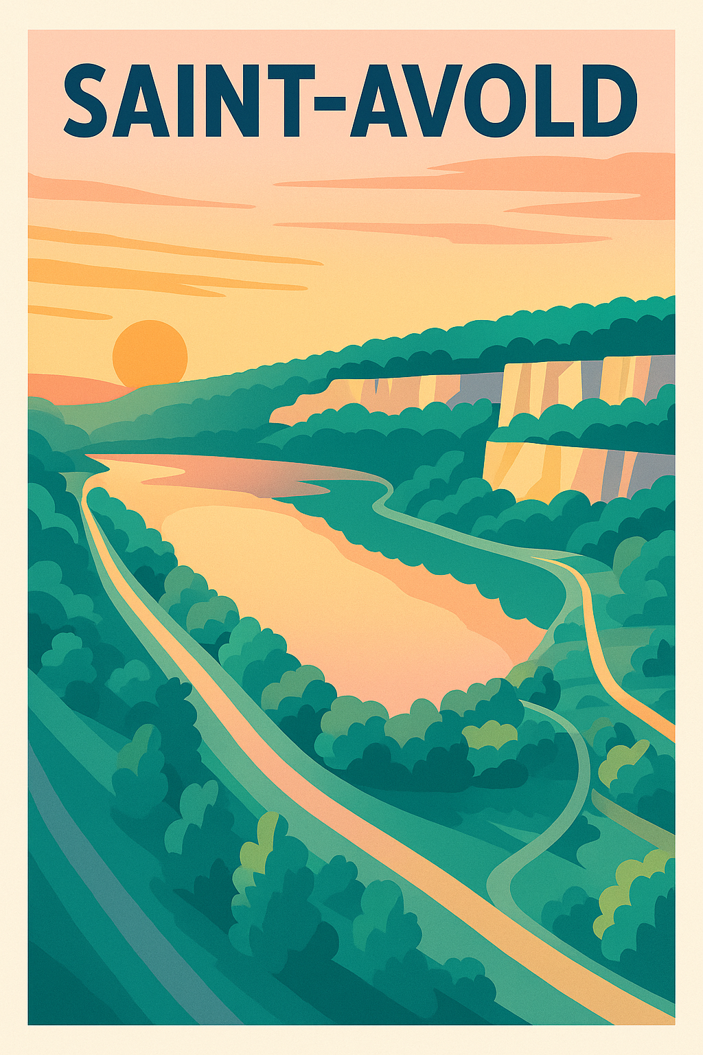 Affiche de Saint-Avold - Évasion naturelle au coucher du soleil