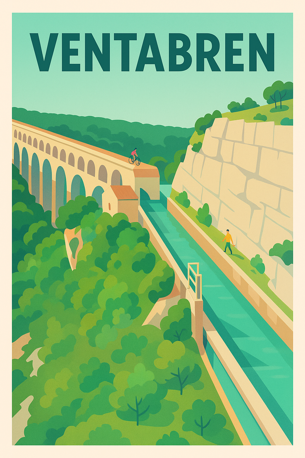 Affiche de Ventabren - L'élégance du canal dans la nature provençale