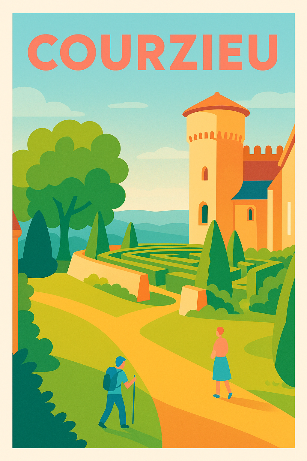 Affiche de Courzieu - Promenade au cœur du patrimoine naturel et historique