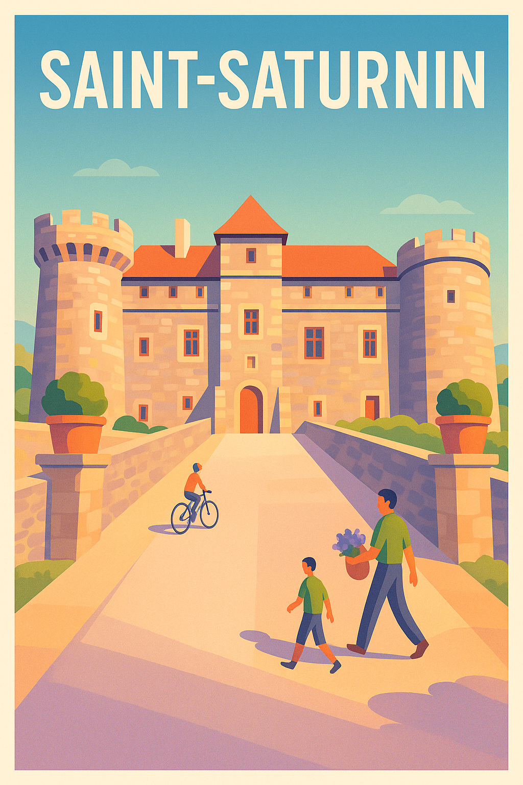 Affiche Saint-Saturnin — Charme historique et douceur de vivre · poster d'art de Saint-Saturnin