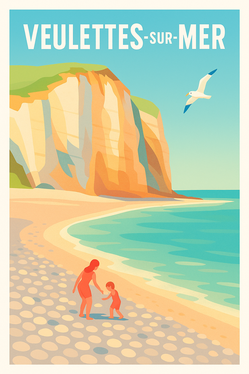 Affiche Veulettes-sur-Mer — Évasion côtière intemporelle · poster d'art de Veulettes-sur-Mer