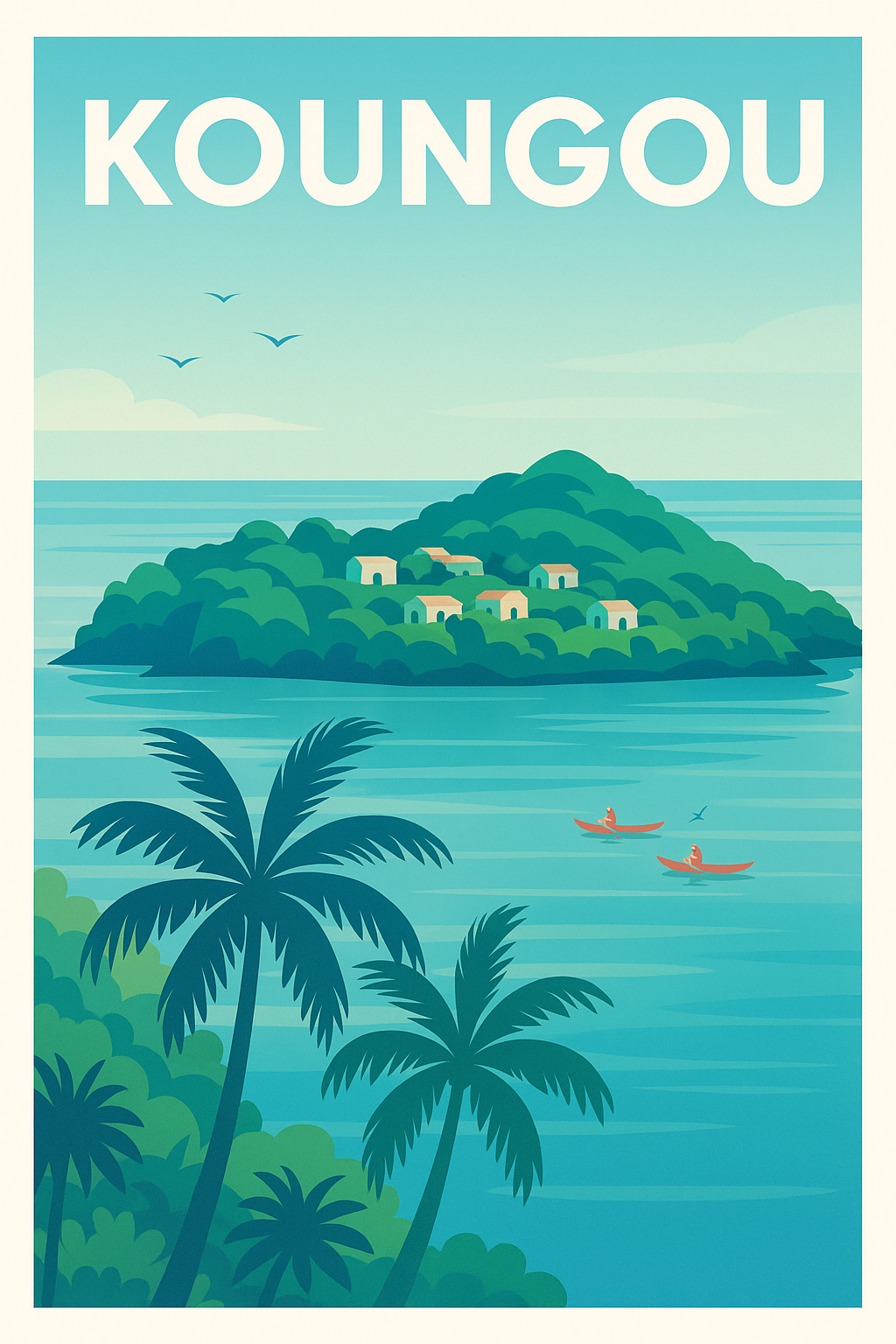 Affiche Koungou — Évasion tropicale et sérénité insulaire · poster d'art de Koungou