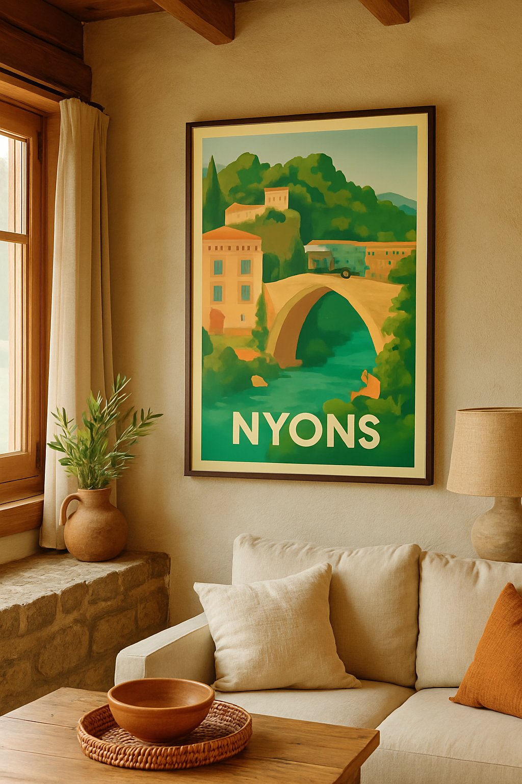 Mise en situation Affiche de Nyons - Charme Provençal et Nature Apaisante