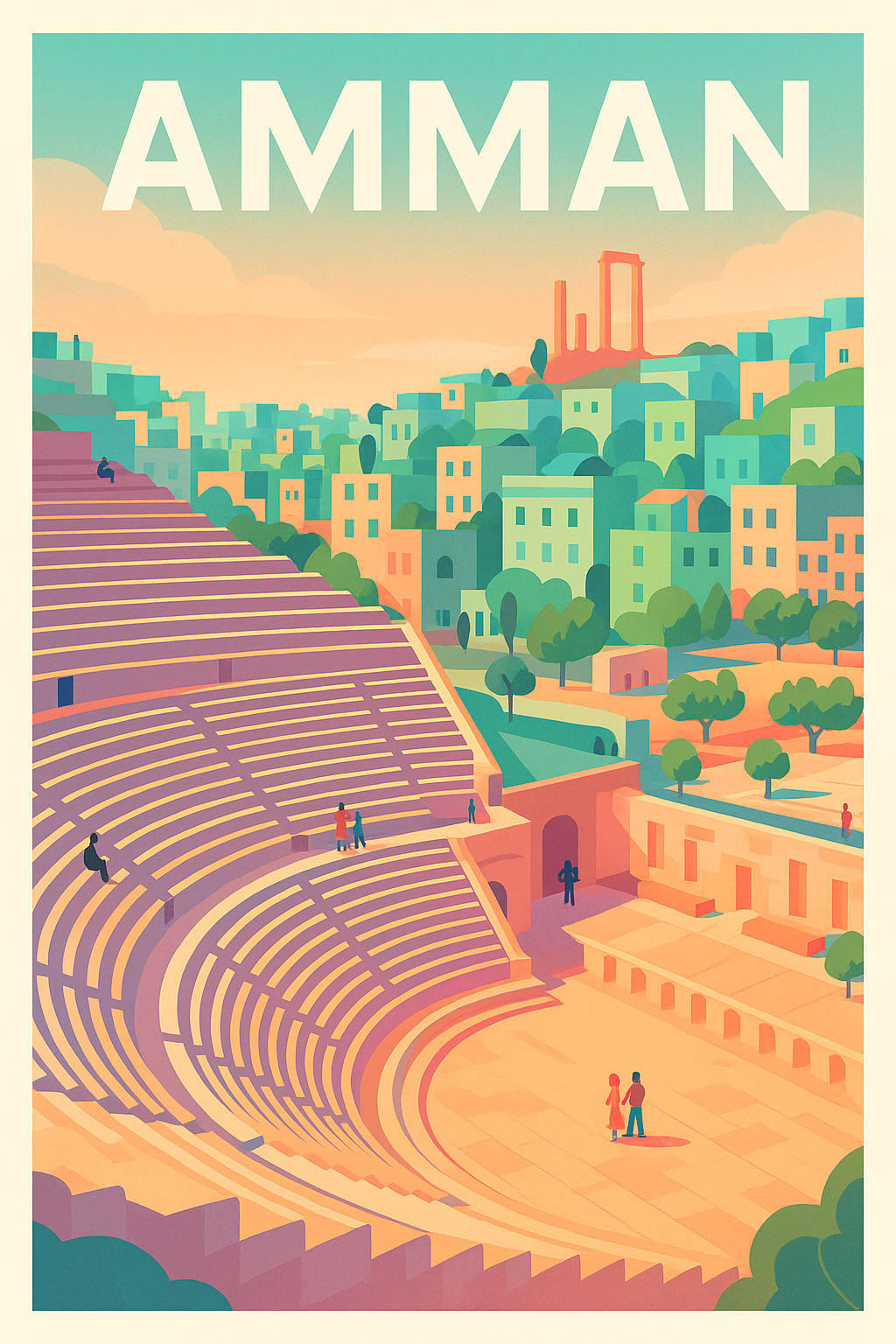 Affiche de Amman - Un voyage coloré au cœur de la cité antique