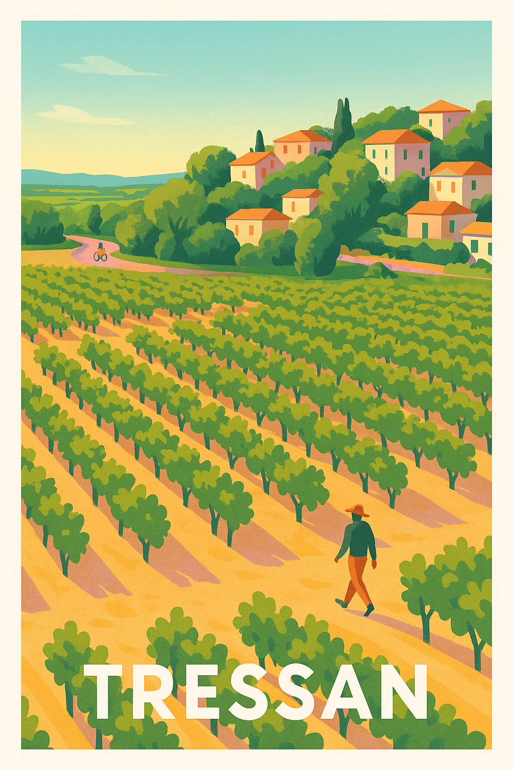 Affiche Tressan — Charme bucolique des vignes ensoleillées · poster d'art de Tressan