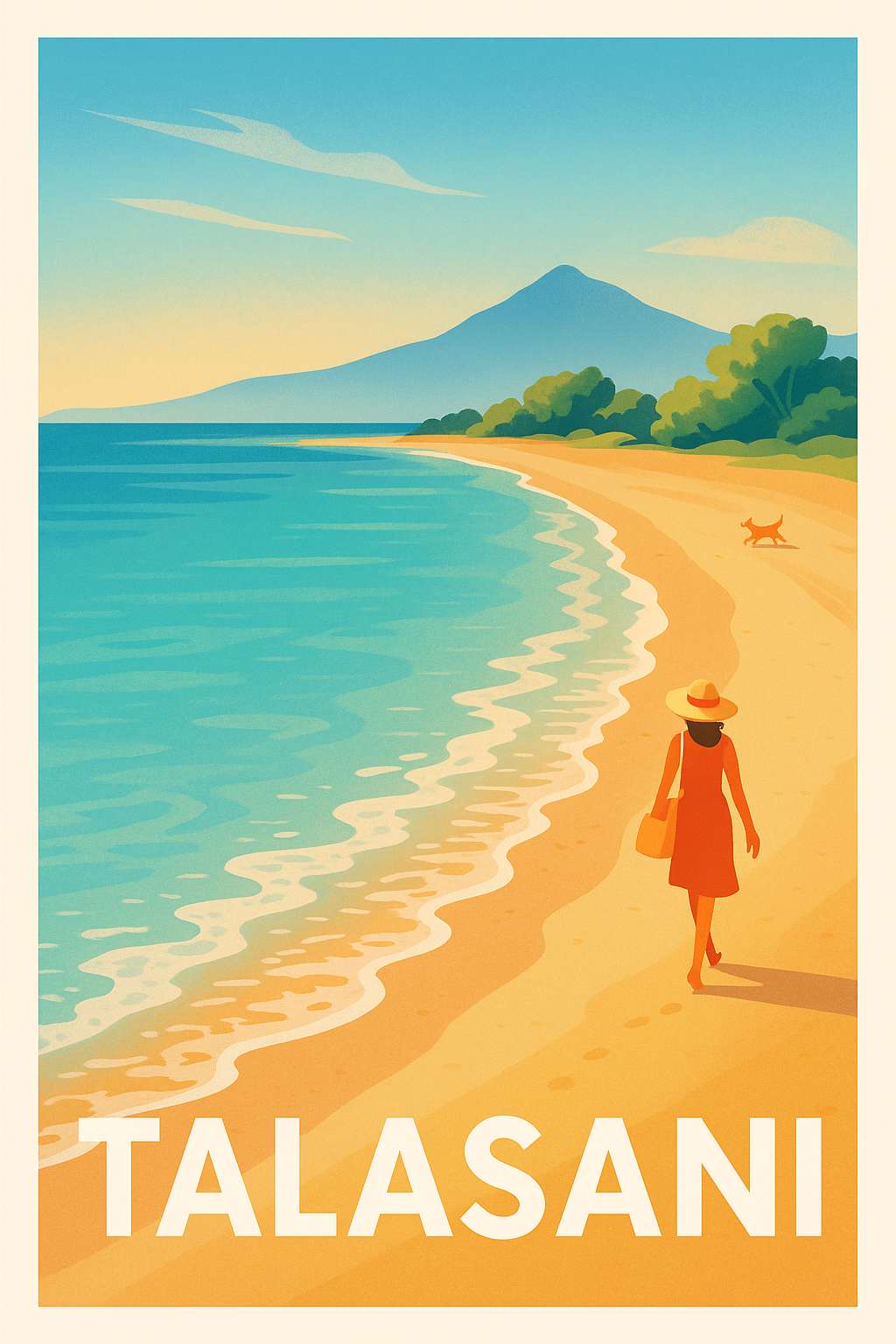 Affiche Talasani — Échappée ensoleillée sur la plage Corse · poster d'art de Talasani