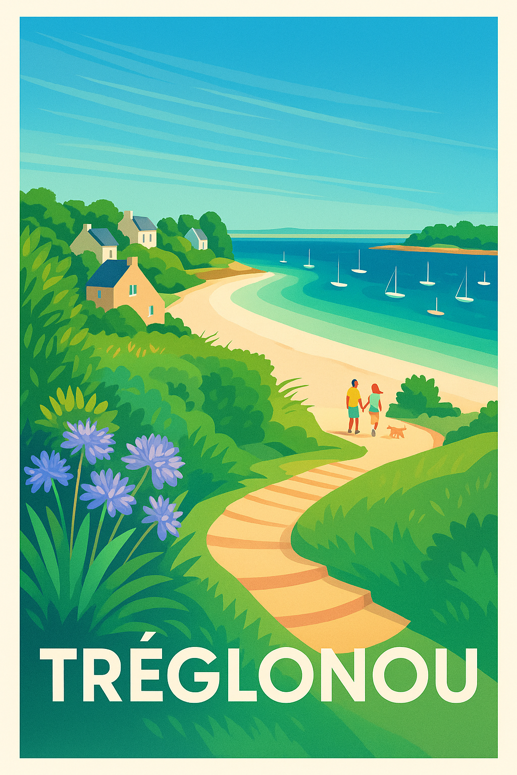 Affiche Tréglonou — Évasion Nature et Bord de Mer · poster d'art de Tréglonou