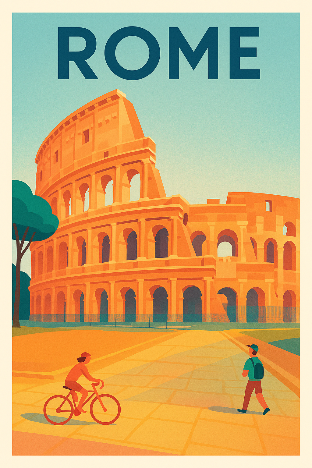 Affiche de Rome - L'emblématique Colisée sous un ciel d'été