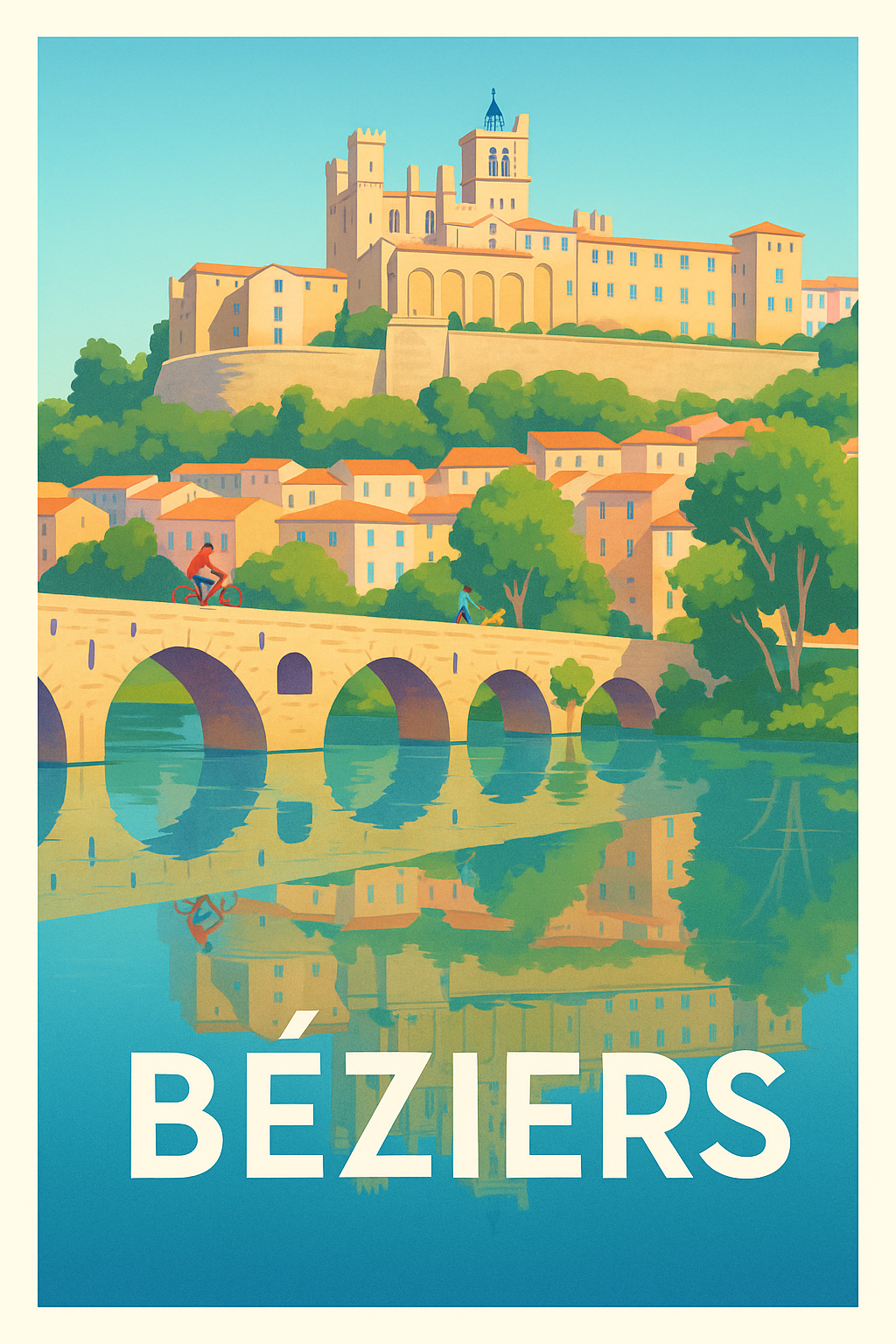 Affiche Béziers - L'élégance méridionale au fil de l'eau