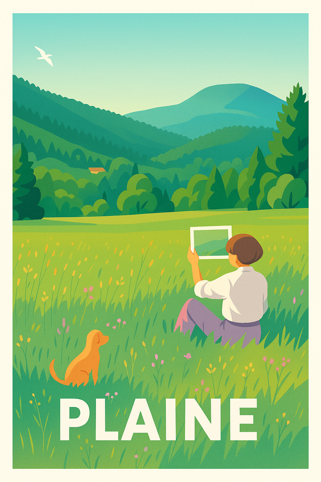 Affiche Plaine — Évasion bucolique au cœur de la nature · poster d'art de Plaine