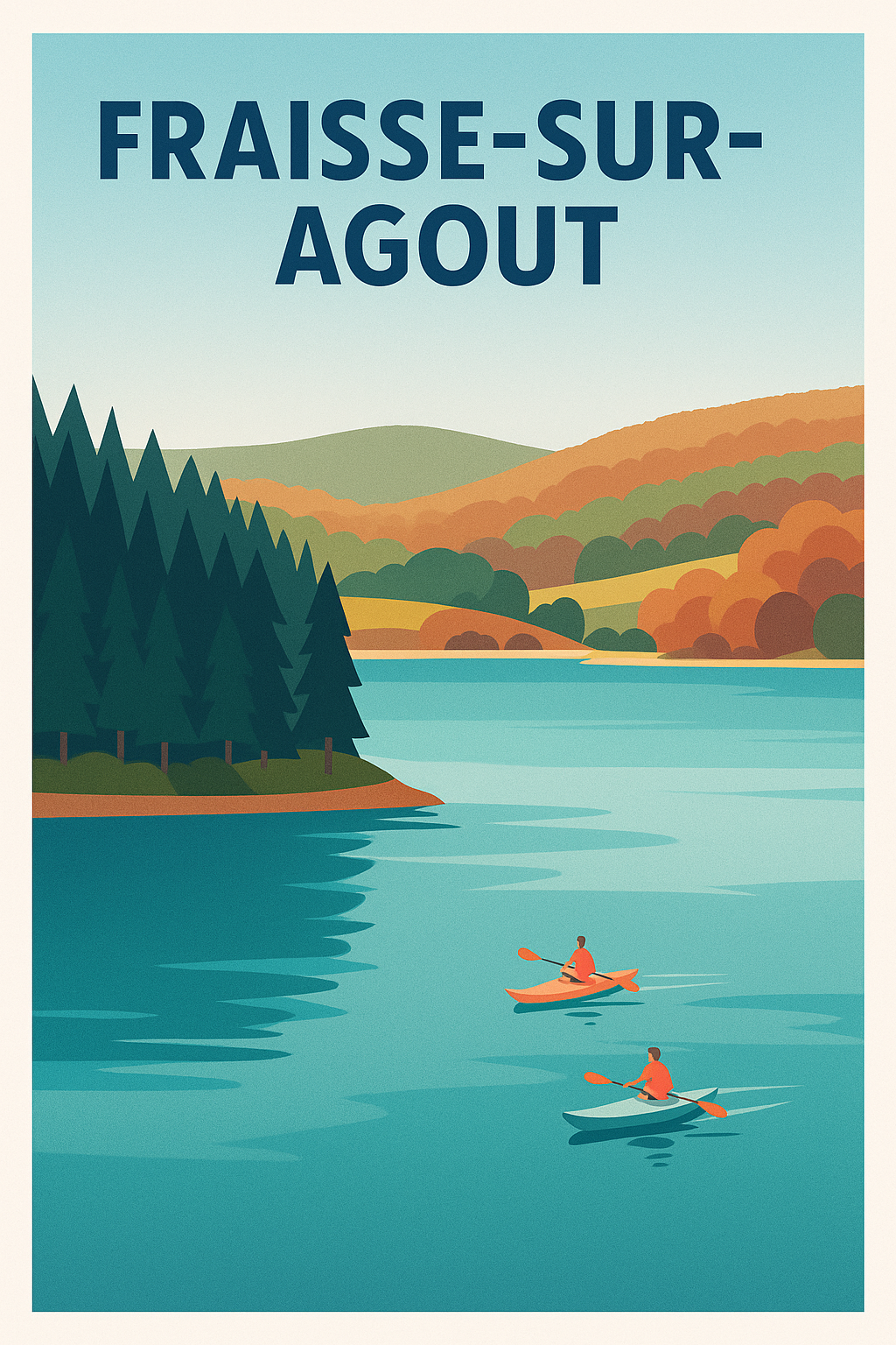 Affiche Fraisse-sur-Agout — Évasion nature au fil de l'eau · poster d'art de Fraisse-sur-Agout