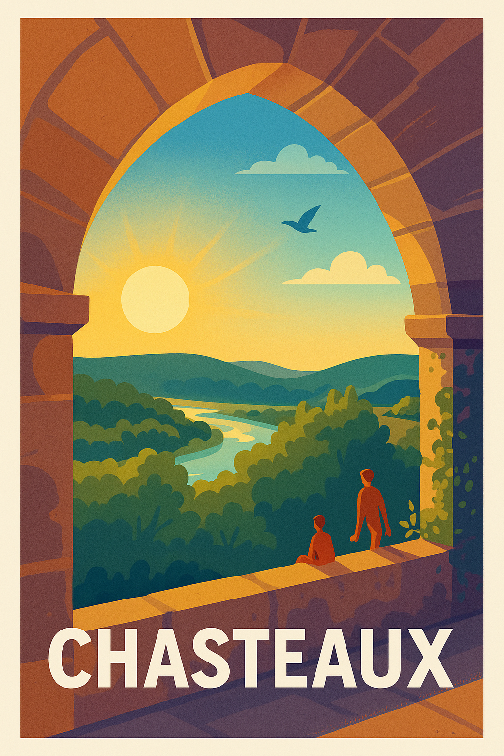 Affiche de Chasteaux - Évasion et sérénité au lever du soleil