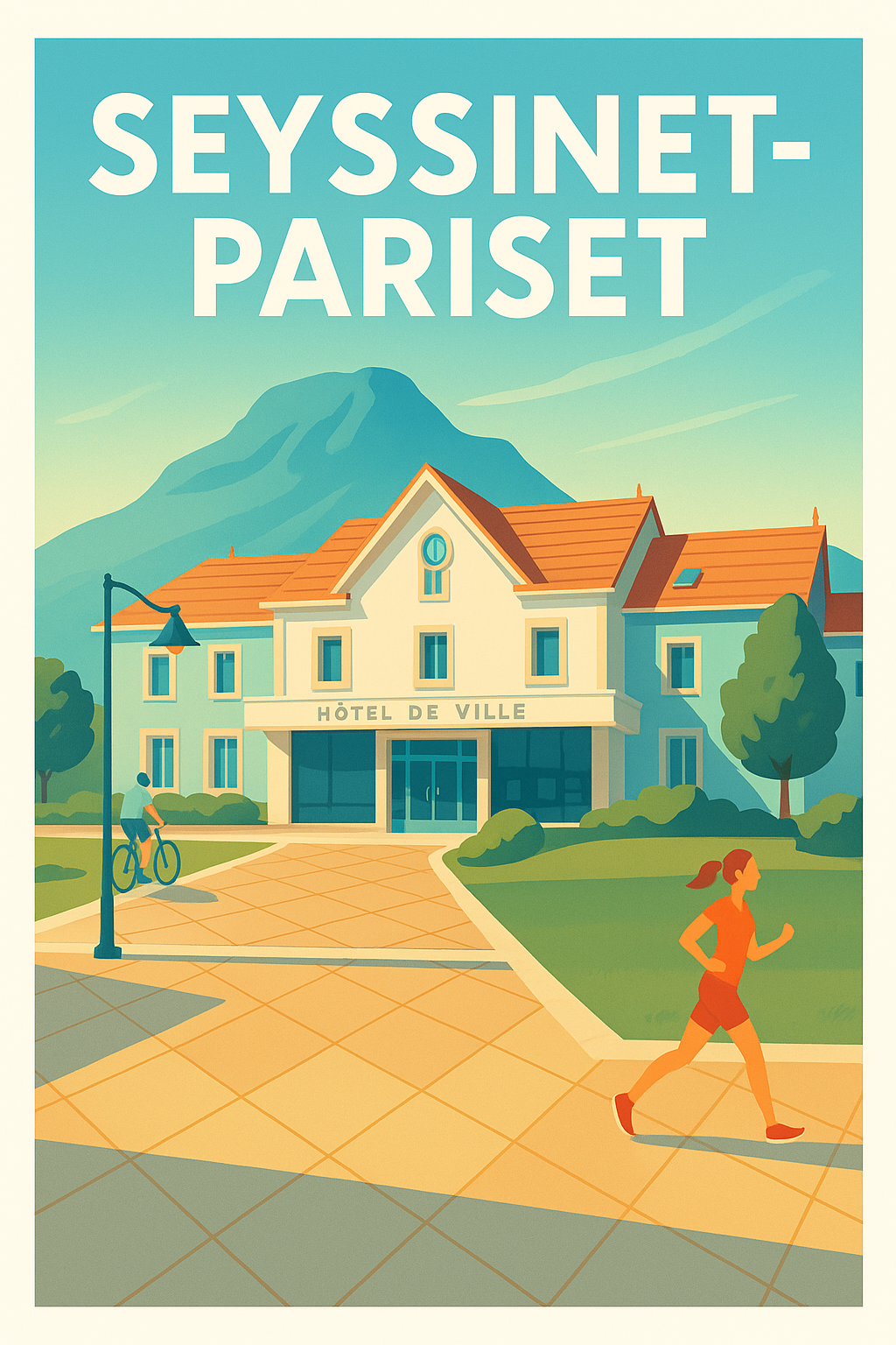 Affiche de Seyssinet-Pariset - L'élégance urbaine au pied de la montagne