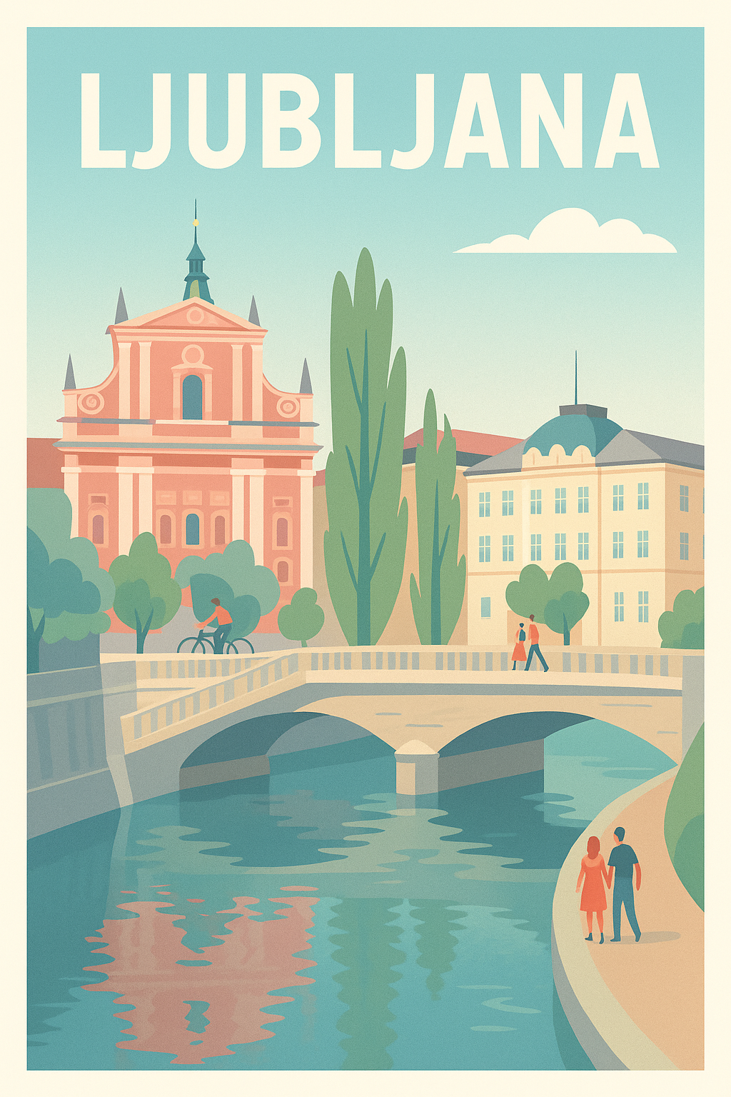 Affiche de Ljubljana - Balade romantique au fil de la rivière