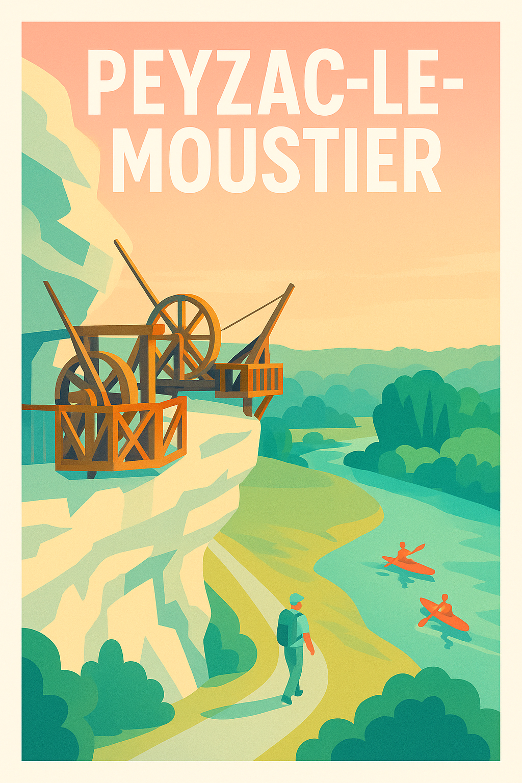 Affiche Peyzac-le-Moustier — Évasion au cœur de la nature · poster d'art de Peyzac-le-Moustier