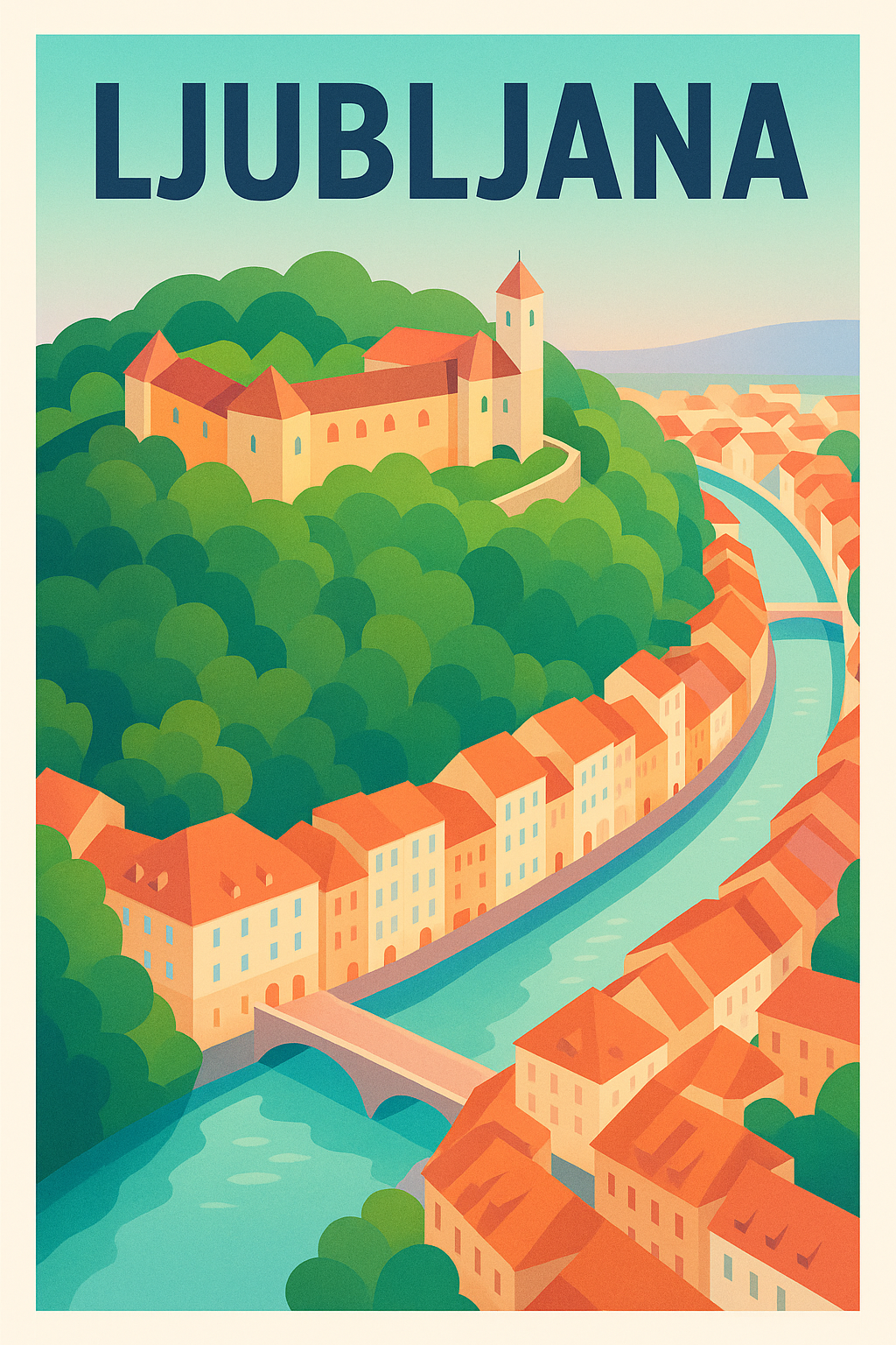 Affiche de Ljubljana - L'élégance romantique de la capitale slovène
