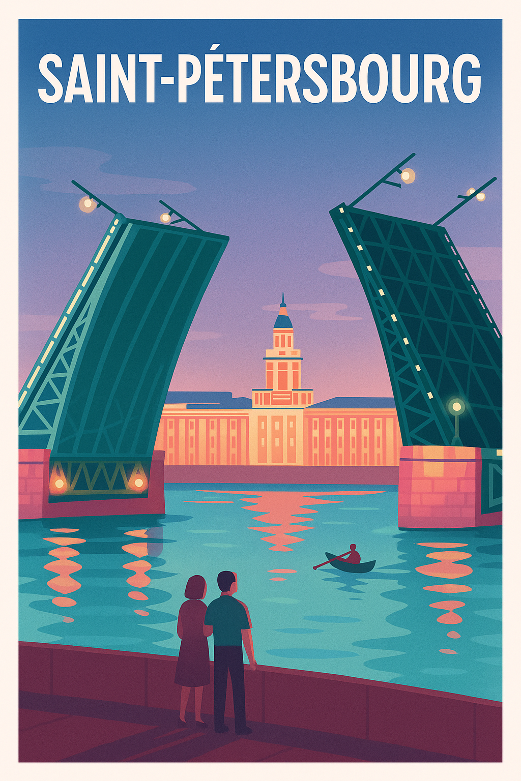 Affiche de Saint-Pétersbourg - Charme romantique au pont-levis