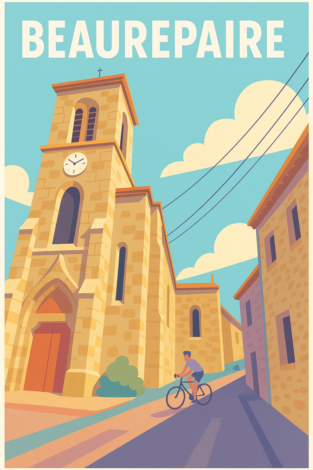 Affiche de Beaurepaire - Charme et sérénité à vélo