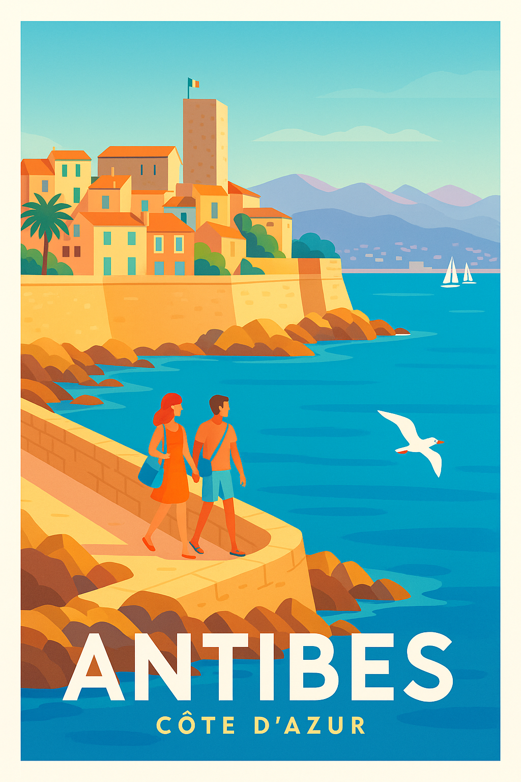 Affiche Antibes - Douceur Méditerranéenne