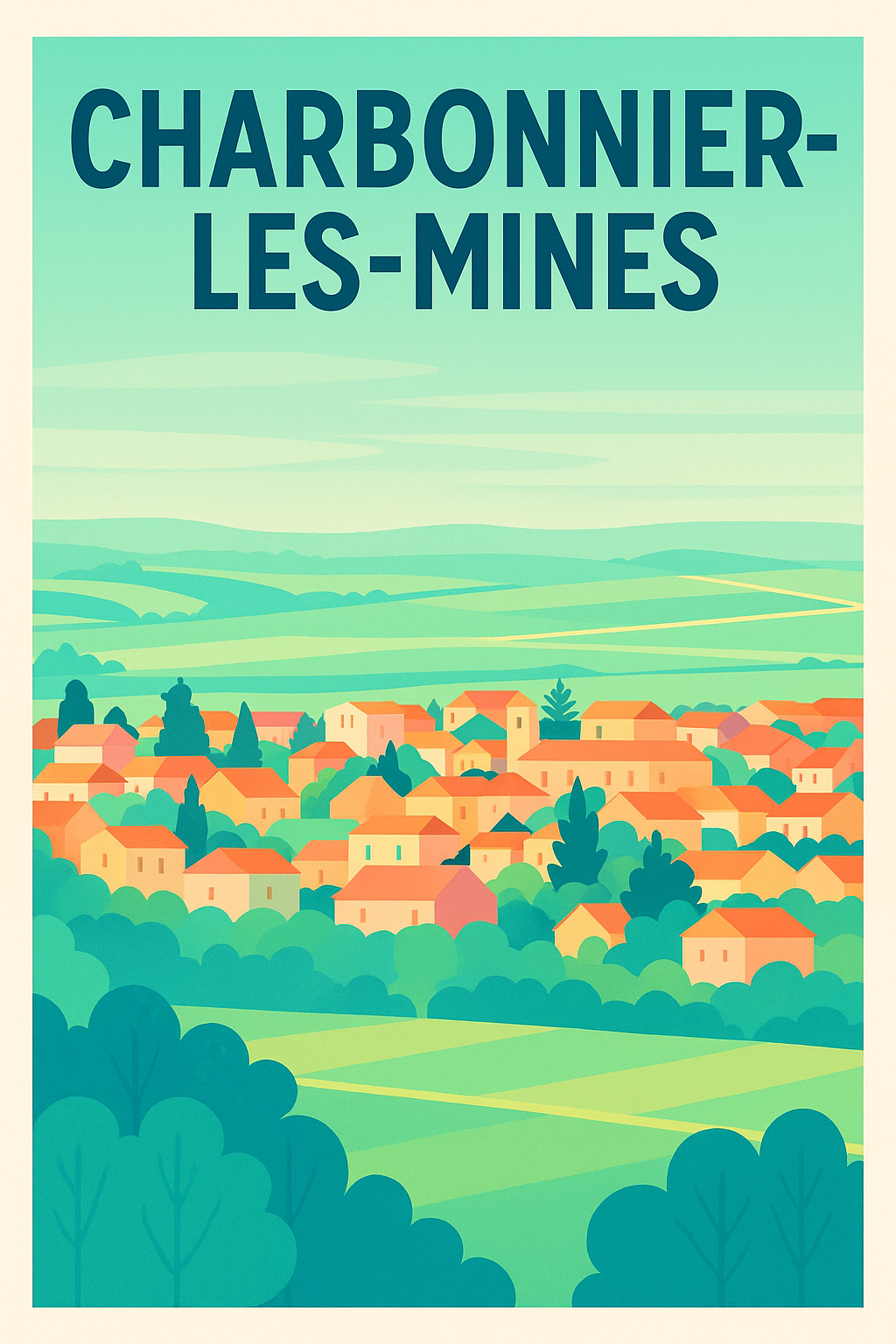 Affiche de Charbonnier-les-Mines - L'éclat paisible d'un village au cœur de la nature