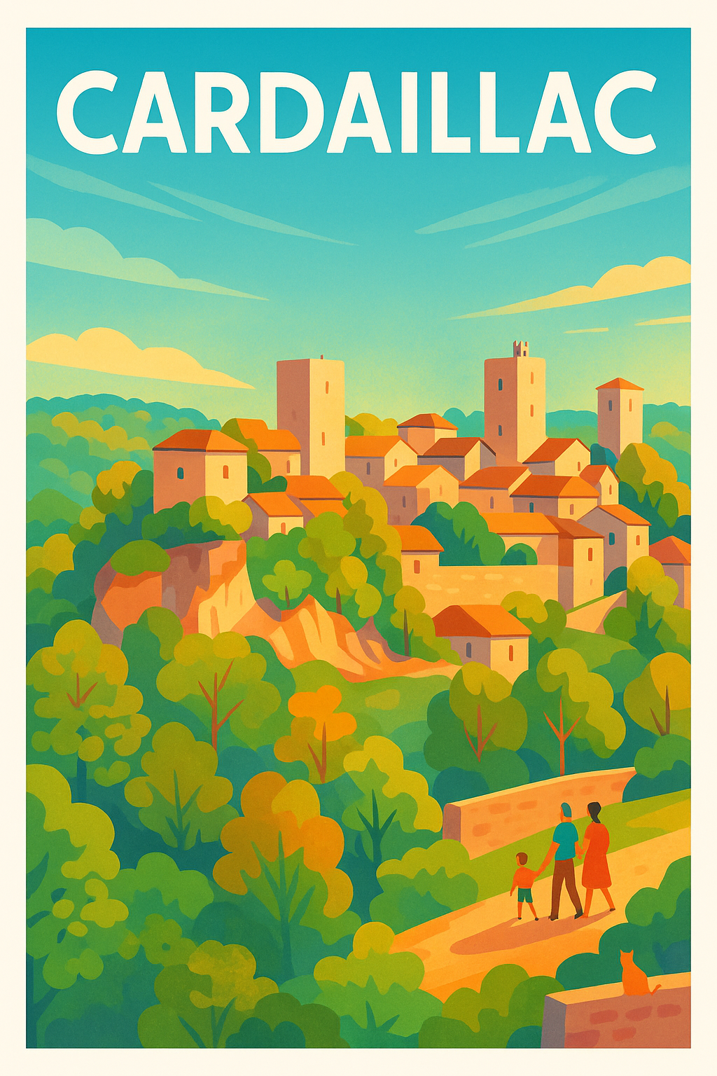 Affiche Cardaillac — Charme médiéval ensoleillé · poster d'art de Cardaillac
