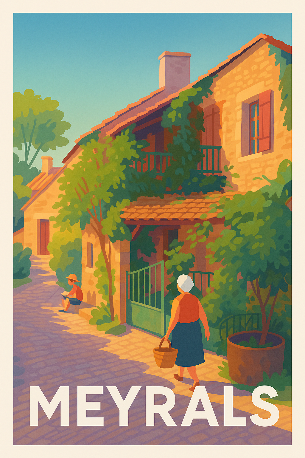 Affiche Meyras — Charme paisible d'un village provençal · poster d'art de Meyras
