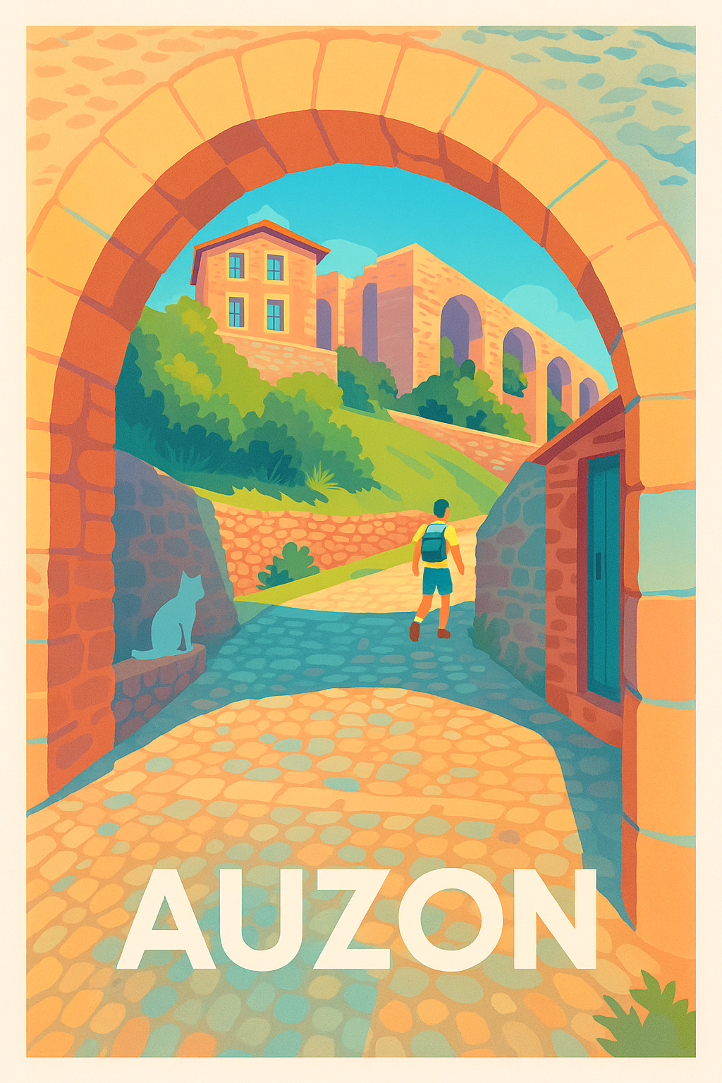 Affiche Auzon — Une porte ouverte sur le charme médiéval · poster d'art de Auzon