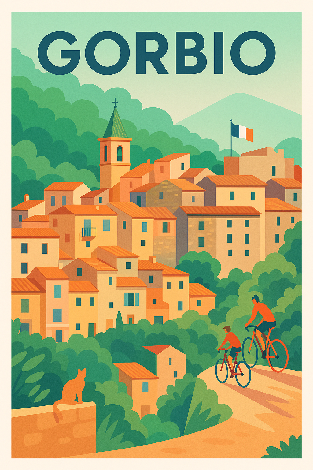Affiche de Gorbio - Charme pittoresque au cœur de la nature