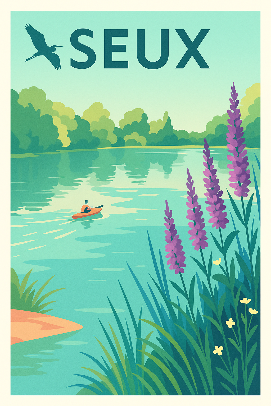 Affiche Seux — Évasion Nature au Fil de l'Eau · poster d'art de Seux