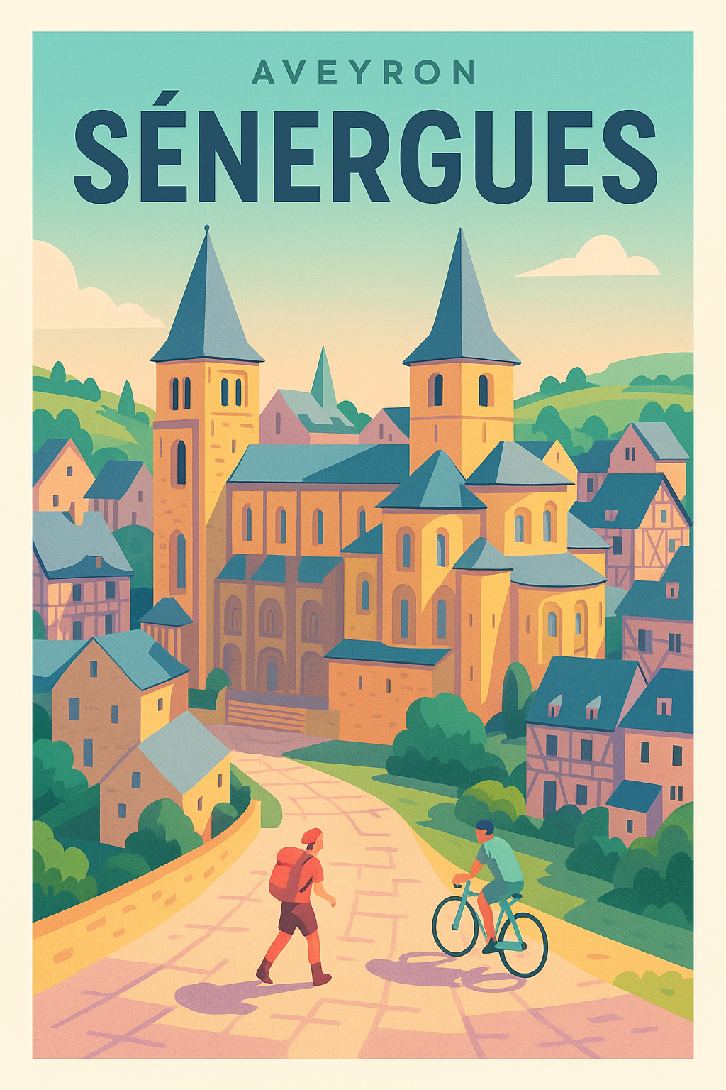 Affiche SÉNERGUES — Charme pittoresque de l'Aveyron · poster d'art de SÉNERGUES
