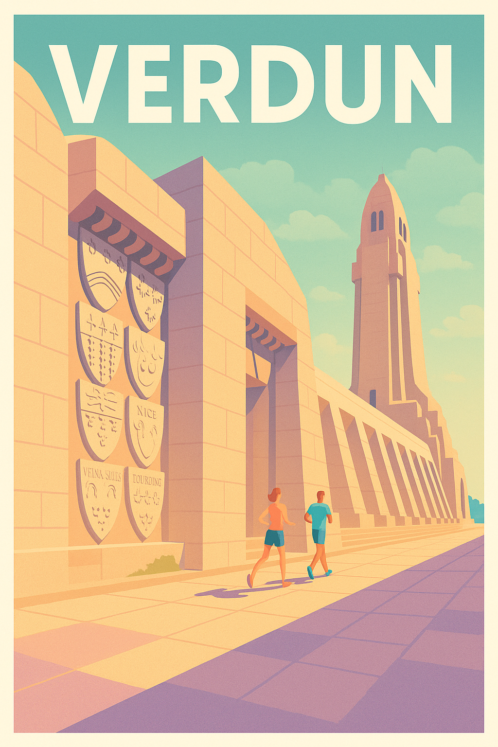 Affiche Verdun — Mémoire et sérénité en promenade · poster d'art de Verdun