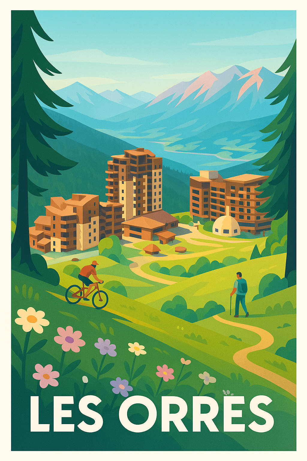 Affiche Les Orres — Évasion et nature au cœur des Alpes · poster d'art de Les Orres