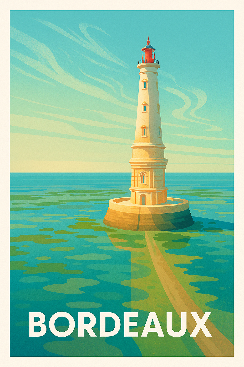 Affiche Bordeaux — Lumières maritimes emblématiques · poster d'art de Bordeaux