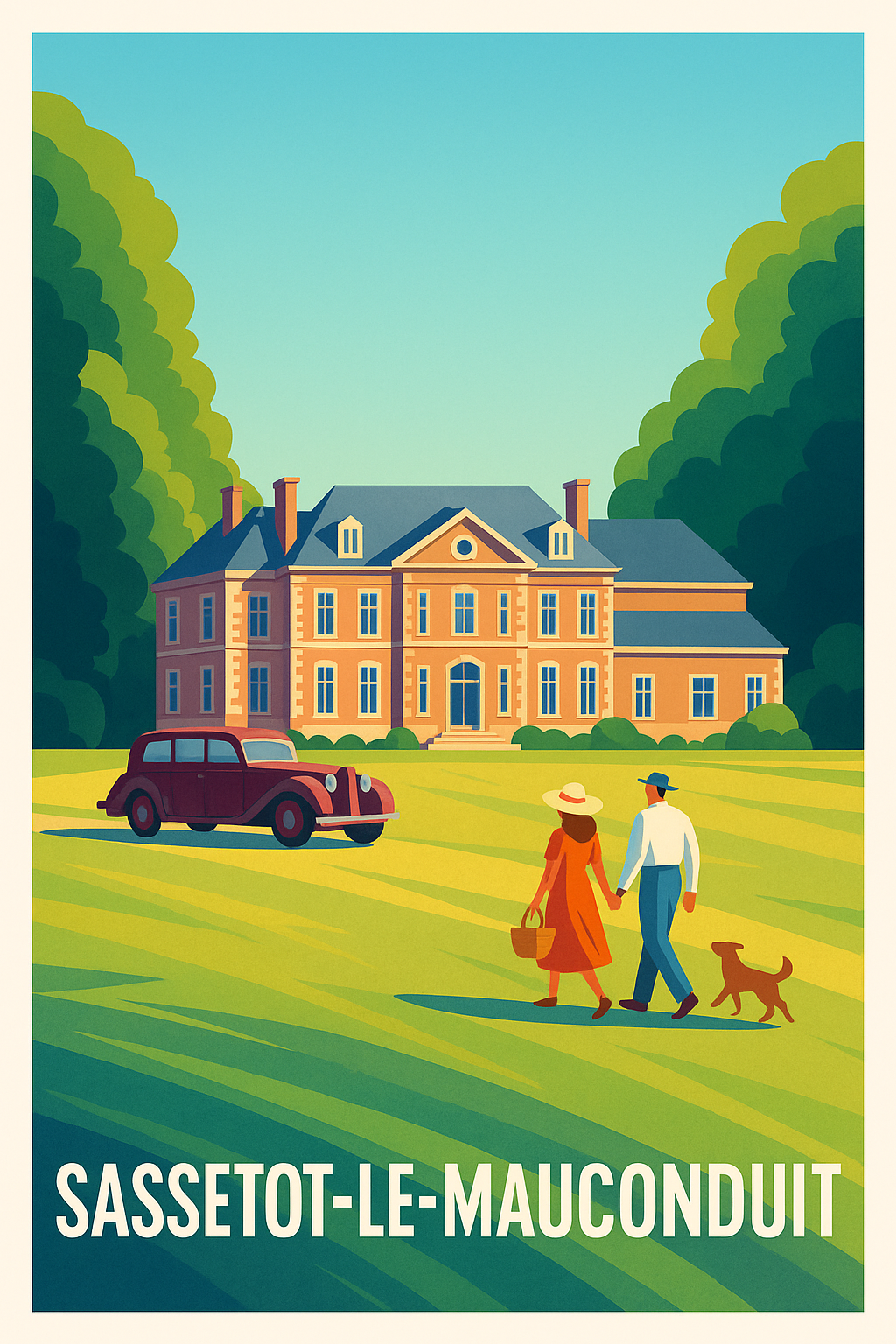 Affiche Sassetot-le-Mauconduit — Élégance et charme normand · poster d'art de Sassetot-le-Mauconduit